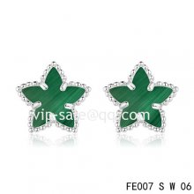 Cheap Van Cleef & Arpels Sweet Alhambra Star Earrings White Gold,Malachite